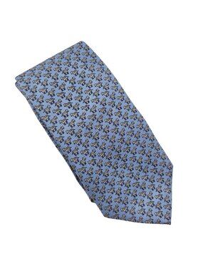 Brooks Brothers 346 Pure Silk Light Blue Tie Zebra Print USA Business Formal